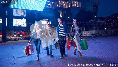 Image of Group Of Friends Enjoying Shopping