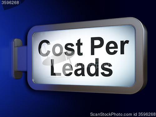 Image of Finance concept: Cost Per Leads on billboard background