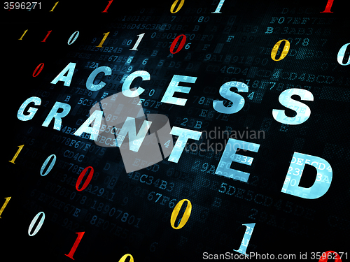 Image of Protection concept: Access Granted on Digital background