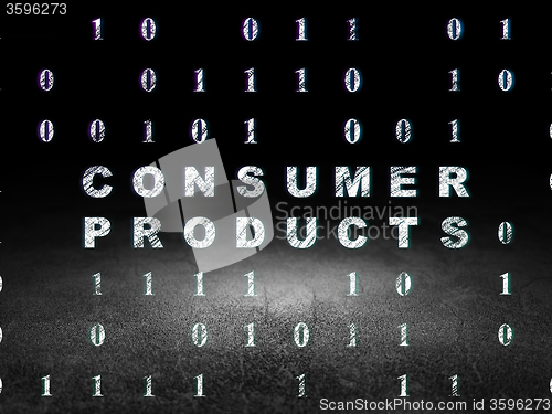 Image of Business concept: Consumer Products in grunge dark room