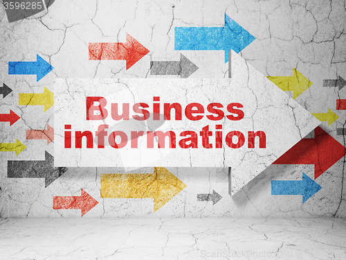 Image of Finance concept: arrow with Business Information on grunge wall background