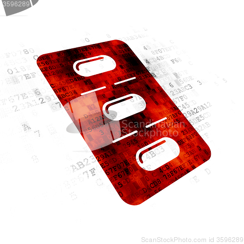 Image of Medicine concept: Pills Blister on Digital background