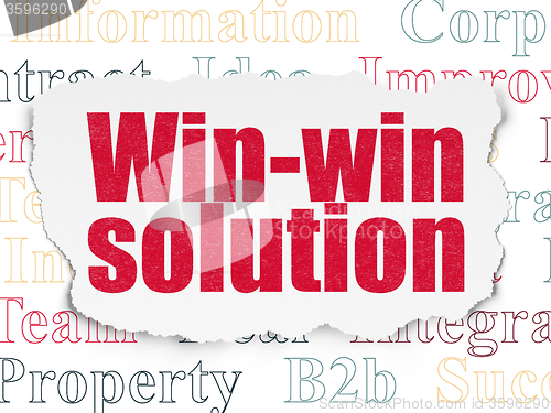 Image of Business concept: Win-win Solution on Torn Paper background