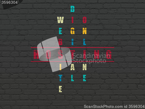 Image of Web development concept: Hosting in Crossword Puzzle