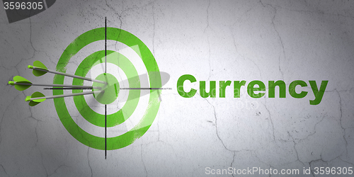 Image of Banking concept: target and Currency on wall background