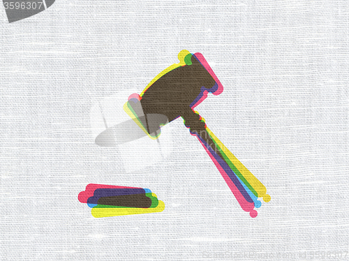 Image of Law concept: Gavel on fabric texture background