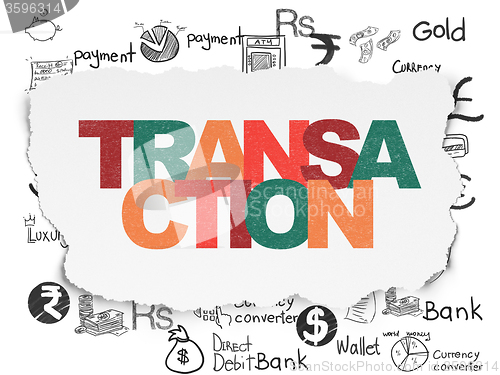 Image of Currency concept: Transaction on Torn Paper background