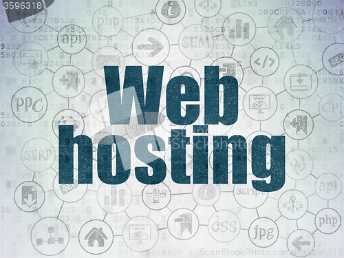 Image of Web development concept: Web Hosting on Digital Paper background