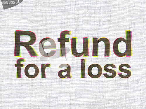 Image of Insurance concept: Refund For A Loss on fabric texture background