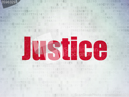 Image of Law concept: Justice on Digital Paper background