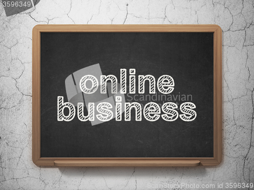 Image of Finance concept: Online Business on chalkboard background