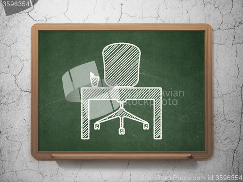 Image of Business concept: Office on chalkboard background
