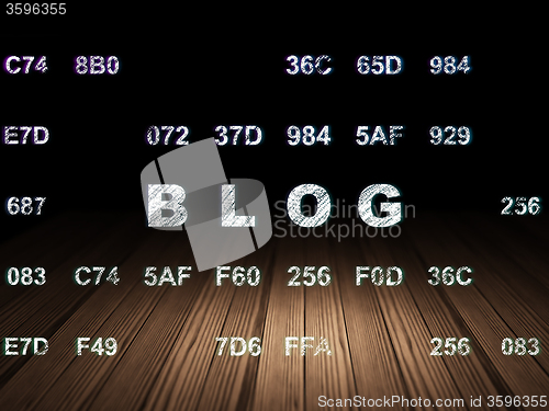 Image of Web design concept: Blog in grunge dark room