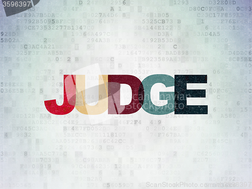 Image of Law concept: Judge on Digital Paper background