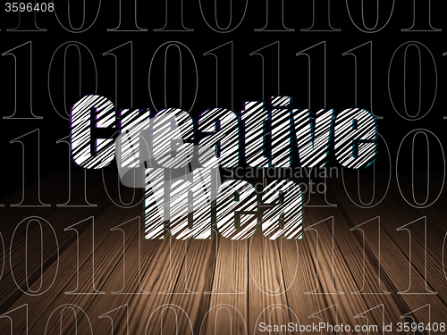 Image of Finance concept: Creative Idea in grunge dark room