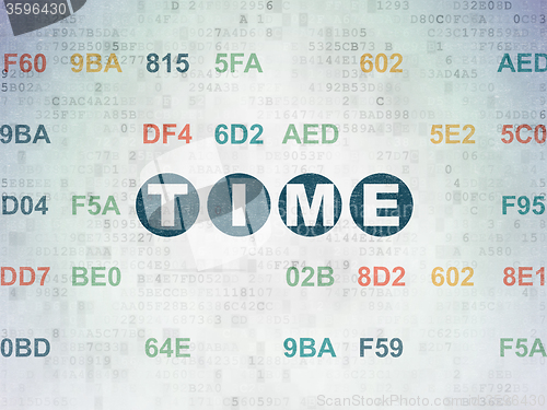 Image of Time concept: Time on Digital Paper background