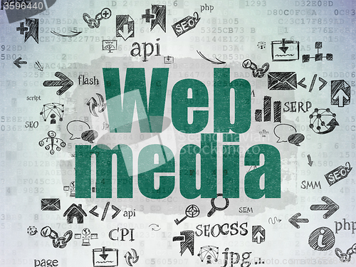 Image of Web development concept: Web Media on Digital Paper background