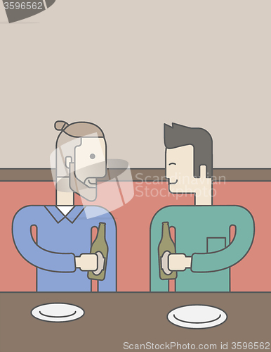 Image of Men sitting in bar .