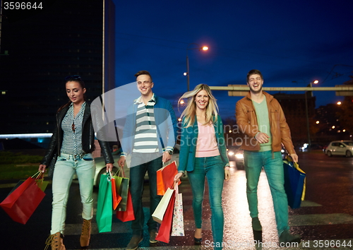 Image of Group Of Friends Enjoying Shopping