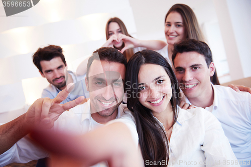 Image of group of friends taking selfie