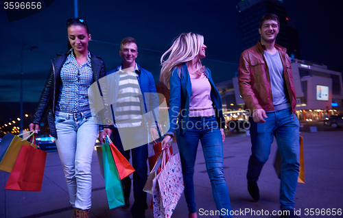 Image of Group Of Friends Enjoying Shopping