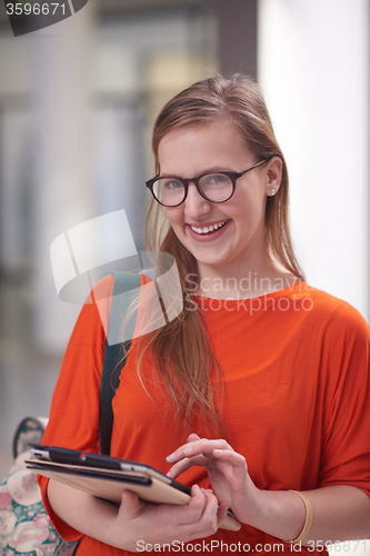 Image of student girl with tablet computer