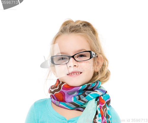 Image of Little Girl in Eyeglasses Posing