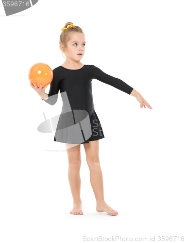 Image of Little Gymnast Practicing with a Ball