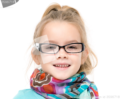 Image of Little Girl in Eyeglasses Posing