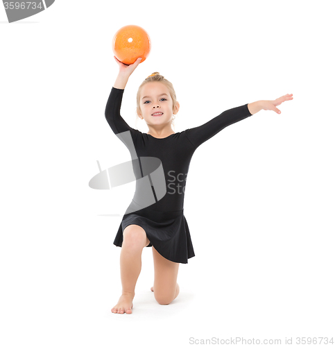 Image of Little Gymnast Practicing with a Ball