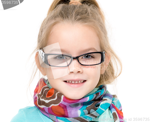 Image of Little Girl in Eyeglasses Posing