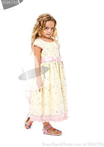 Image of Little Girl in a Light Dress Posing