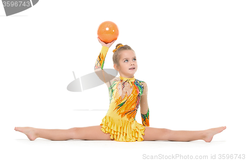 Image of Little Gymnast Practicing with a Ball