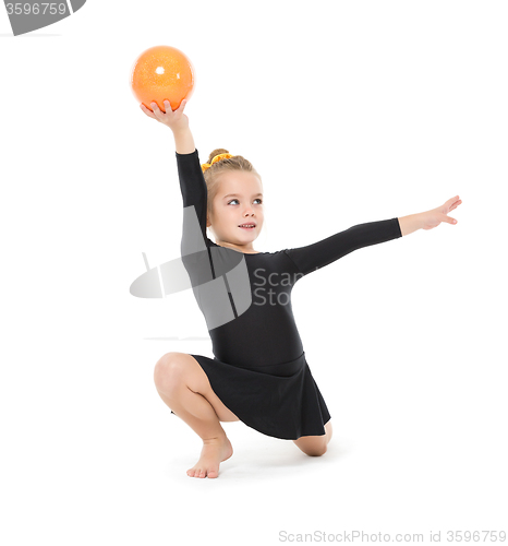 Image of Little Gymnast Practicing with a Ball