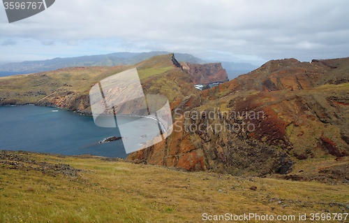 Image of Cape Ponta de Sao Lourenco, the most eastern edge of Madeira island, Portugal, on cloudy day