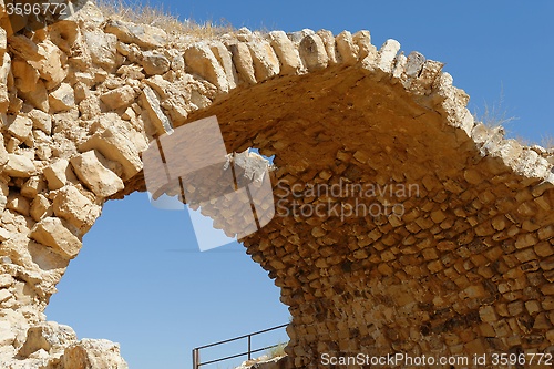 Image of Ancient stone arch of Kerak Castle in Jordan