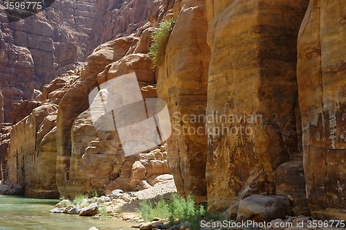 Image of Scenic cliffs of Wadi Mujib creek in Jordan