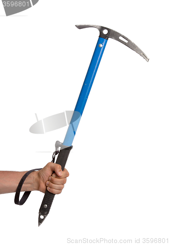 Image of Well worn ice axe, life saving mountaineering tool