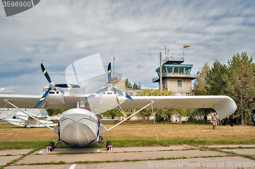 Image of Orion SK-12 small airplane in little airport