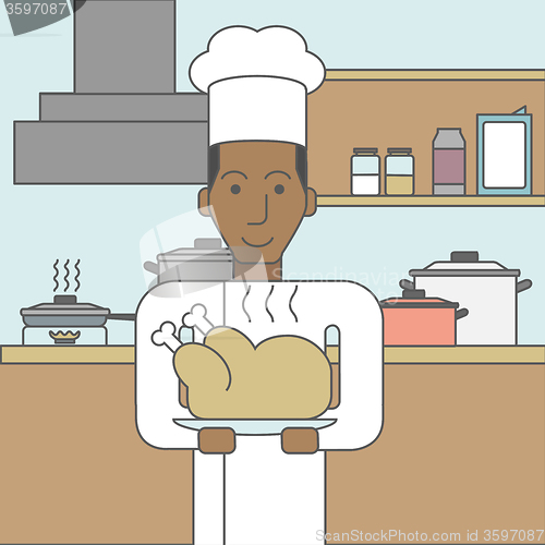 Image of Cook with chicken