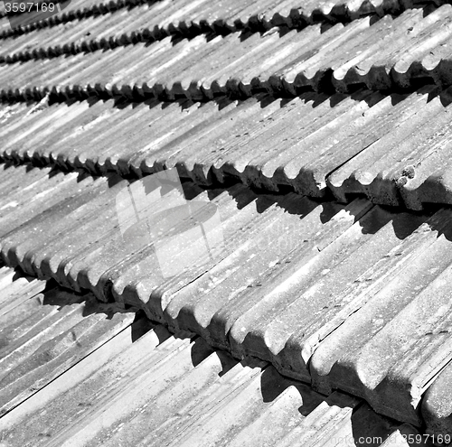 Image of old roof in italy the line and texture of diagonal architecture