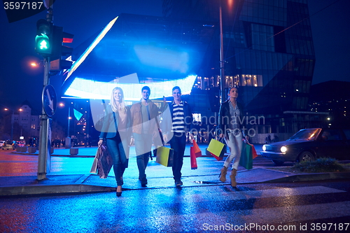 Image of Group Of Friends Enjoying Shopping