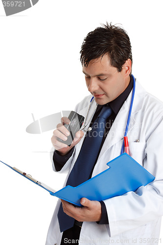 Image of Doctor recording information