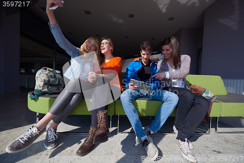 Image of students group taking selfie