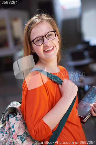 Image of student girl with tablet computer
