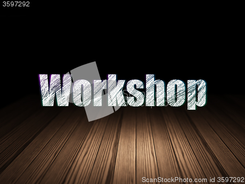 Image of Learning concept: Workshop in grunge dark room