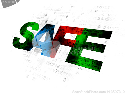 Image of Security concept: Safe on Digital background