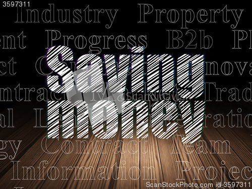 Image of Business concept: Saving Money in grunge dark room