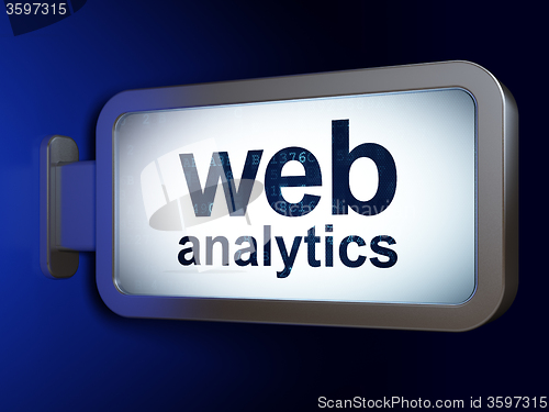 Image of Web development concept: Web Analytics on billboard background