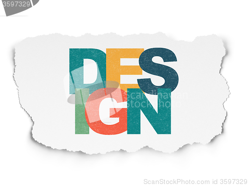 Image of Advertising concept: Design on Torn Paper background